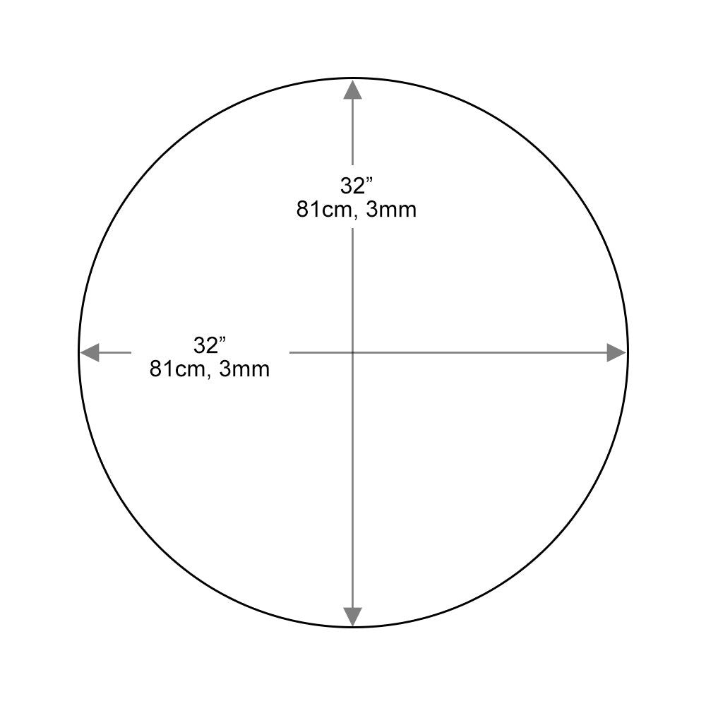 Dulles Glass 32" Round Glass Table Top - Tempered- 1/4" Thick - Flat Polished Glass