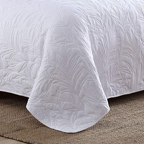 Tommy Bahama Home | Costa Sera Collection | Soft and Breathable, Quilt Bedpsread Coverlet Seasons, Pre-Washed for Added Softness, Twin, White