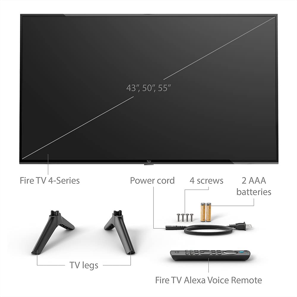 Amazon Fire TV 50" 4-Series 4K UHD smart TV with Fire TV Alexa Voice Remote, stream live TV without cable