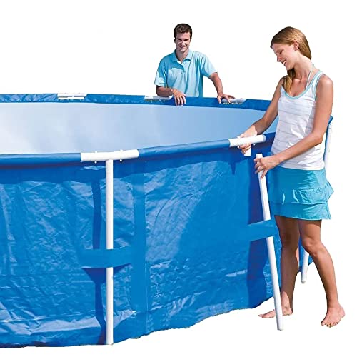 Bestway Steel Pro 15’ x 48" Round Metal Steel Frame Above Ground Outdoor Backyard Family Swimming Pool, Blue
