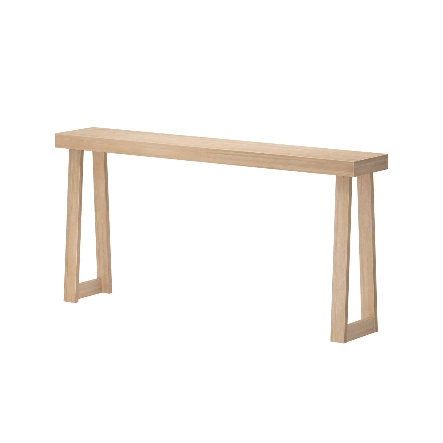 Plank+Beam Solid Wood Console Table, 66 Inch, Sofa Table, Narrow Entryway Table for Hallway, Behind The Couch, Living Room, Foyer, Easy Assembly, Blonde