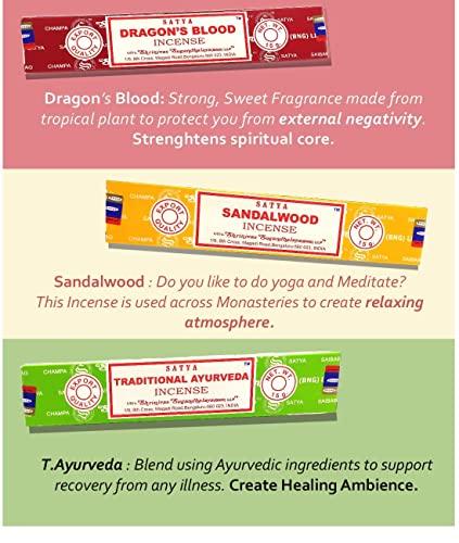 Nag Champa Incense Sticks Variety- Pack (12 Incenses, 140+ Sticks)