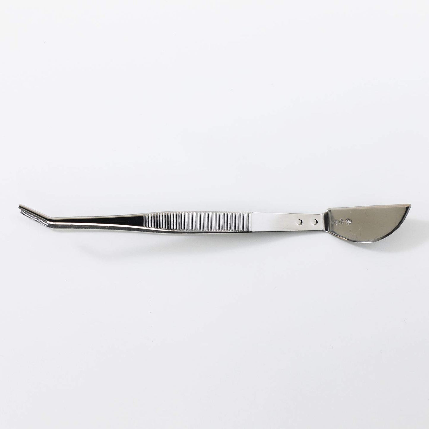 Wazakura Bonsai Curved Tip Tweezer with Spatula MADE IN JAPAN 8-1/4in(210mm) Stainless Steel