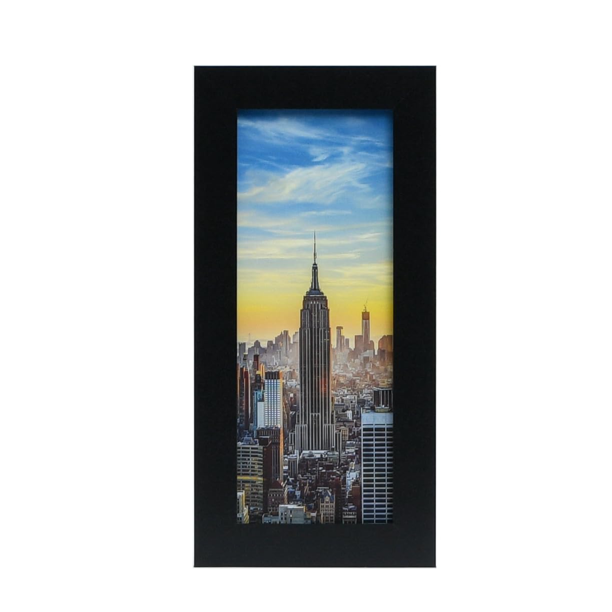 Frame Amo 4x10 Black Modern Picture Frame, 1 inch Border, Glass Front, for Wall or Table