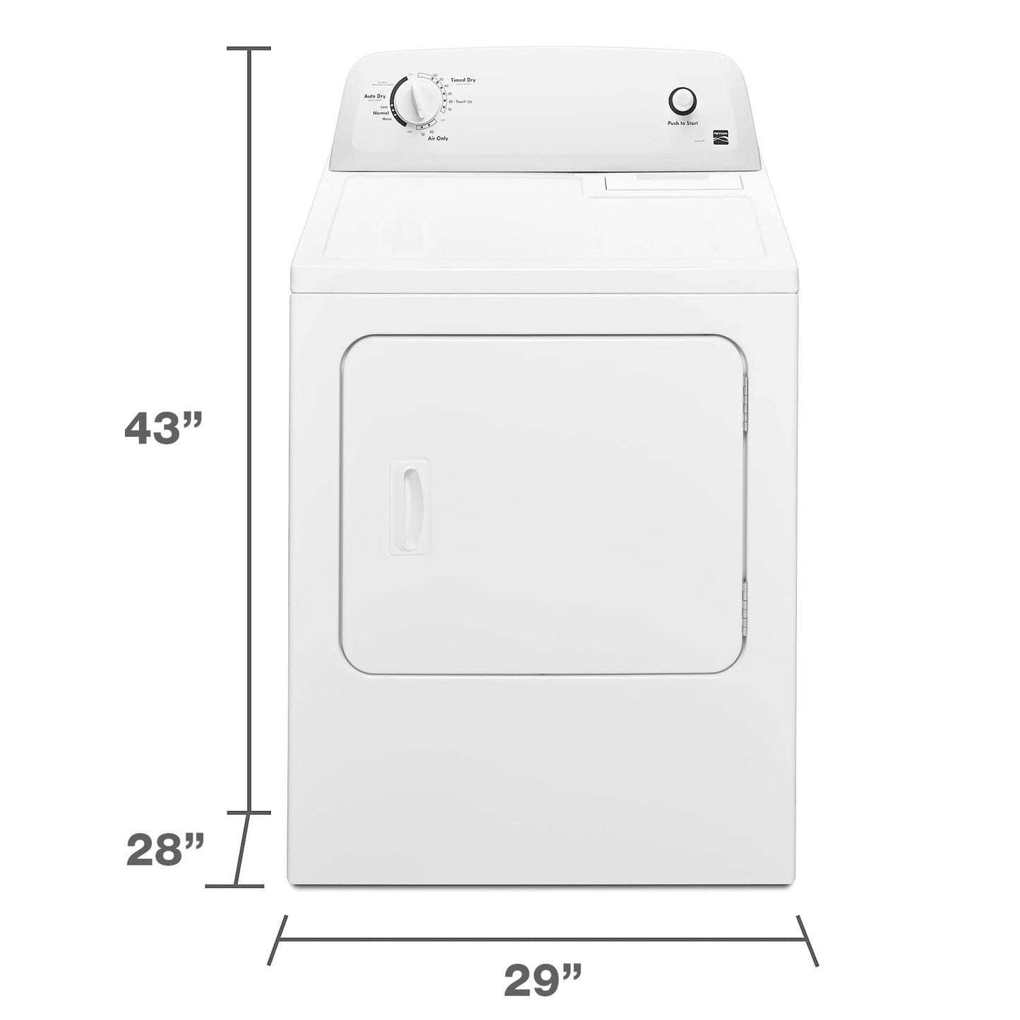 Kenmore Gas Dryer with Wrinkle Guard and Auto Dry Gas Laundry Drying Machine, 6.5 cu. Ft. Capacity White