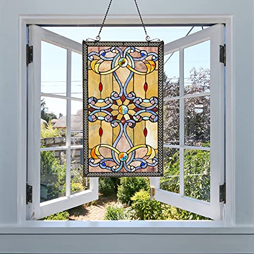 Fine Art Lighting ZP173N 276 Glass Cuts Tiffany Window Panel, 15 x 26, Multi Color