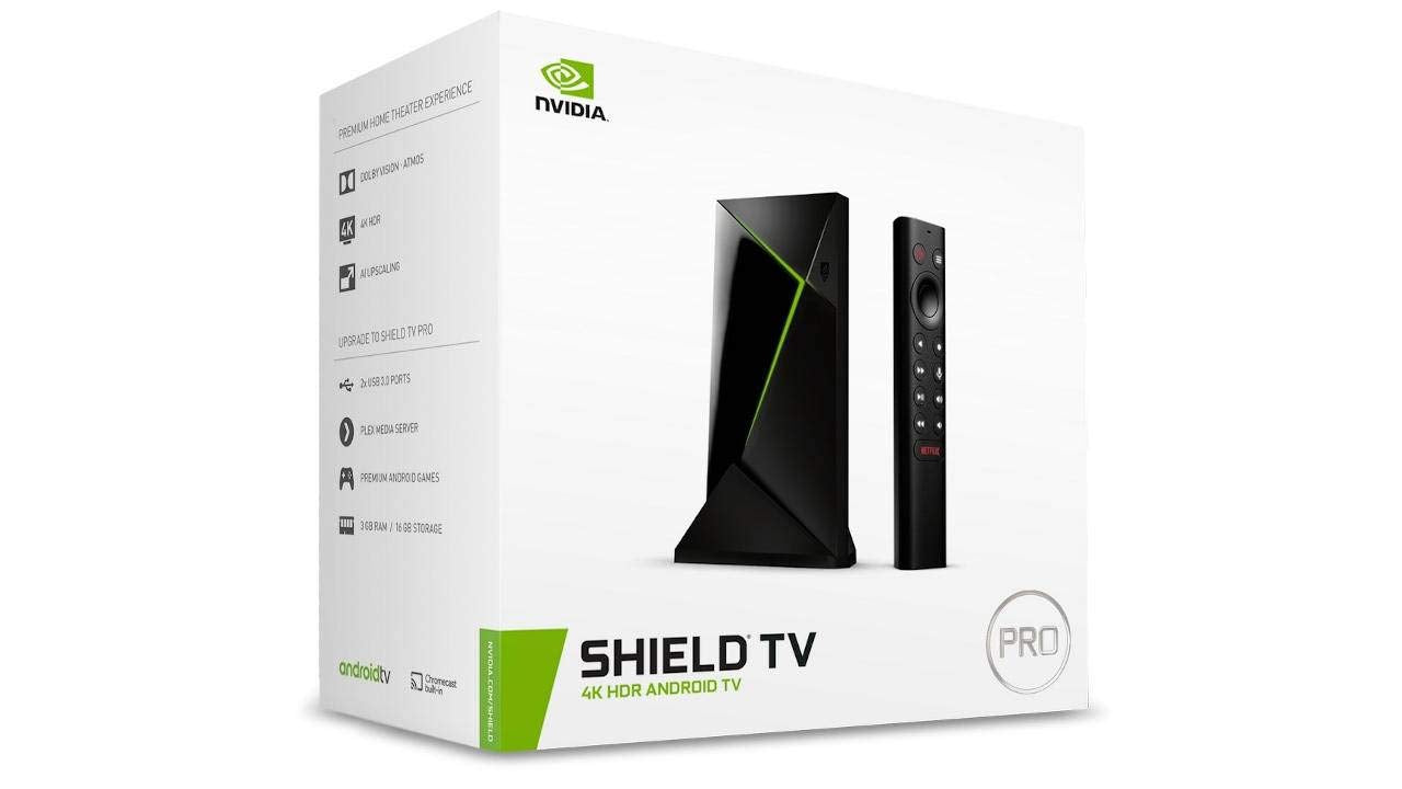 NVIDIA SHIELD Android TV Pro Streaming Media Player; 4K HDR movies, live sports, Dolby Vision-Atmos, AI-enhanced upscaling, GeForce NOW cloud gaming, Google Assistant Built-In, Works with Alexa