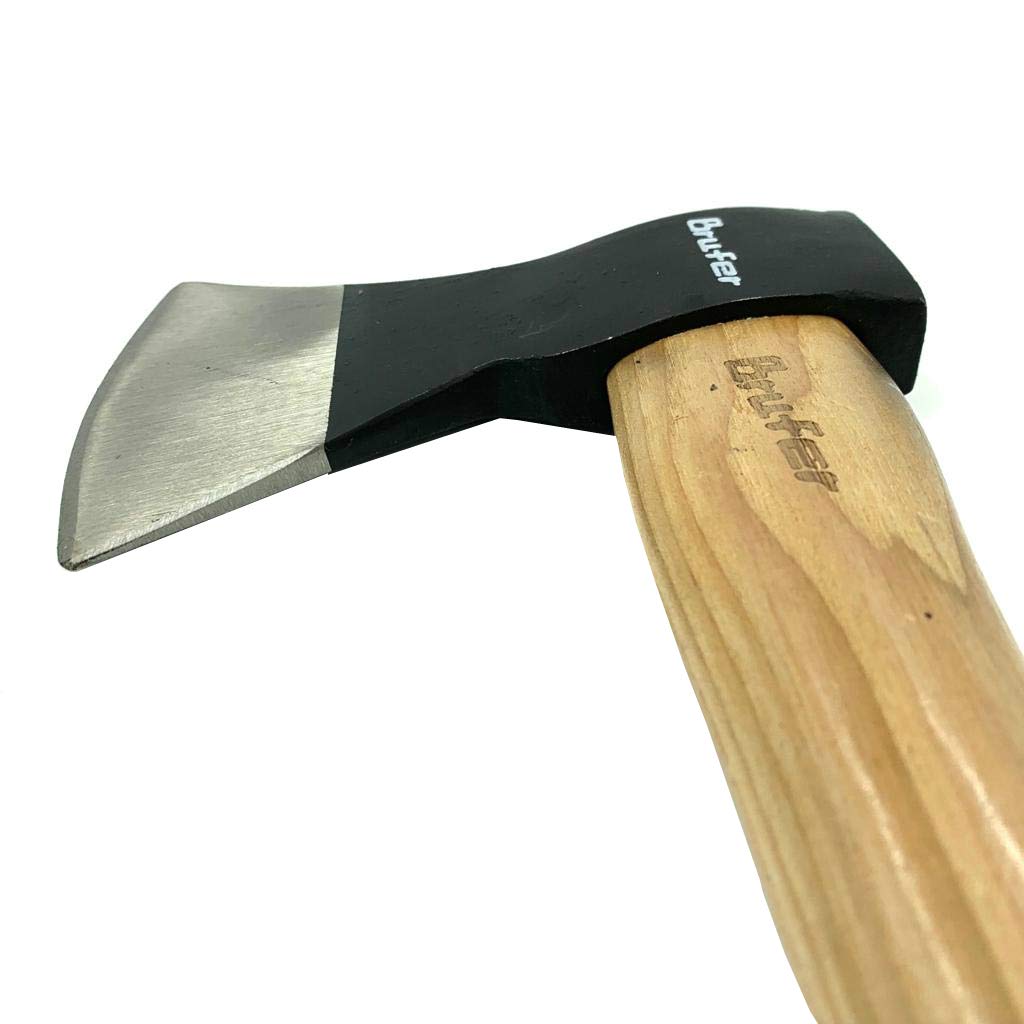 BRUFER 203651-3 Throwing Axe, Hatchet with Genuine Hickory Wood Handle - Suitable for Axe Throwing Competitions, Camping, Survival, Gardening and Chopping Wood, 600g, 21oz