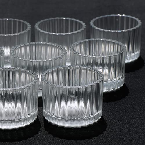 VOHO Clear Tealight Candle Holder Set of 12, Clear Glass Tealight Candle Holders for Wedding Party, Tea Light Candles Holder Bulk for Home Decor(2'' x 1.4'', Clear)