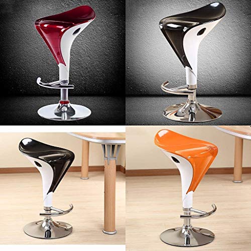 Bar Stools Counter Height Adjustable Bar Chairs of Swivel Bar Stool Kitchen Counter Stools Dining Chairs (Red) (Black)