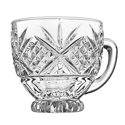 Godinger Dublin Crystal Punch Bowl Set with 8 Cups and Ladle - 10 Piece Set