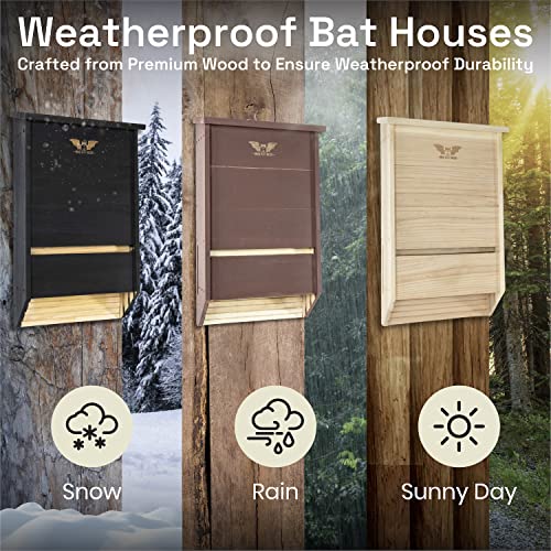 Big Bat Box- Large Bat House for Outdoors - MTBC Certified - 3 Chamber Bat Box for Outside - Artificial Bat Roost - Bat House Kit - Bat House for Hanging and Pole - WildYard