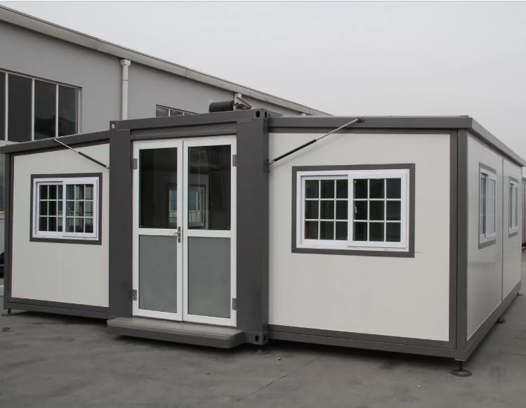 Portable House Modern Comfort Portable Tiny Home Spacious Living, Steel Frame, Expandable Design, Secure Prefab House for Office, Hotel, or Cozy Living (19x20ft(with Restroom) Foldable Container House