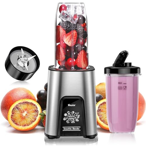 VEWIOR 900W Blender for Shakes and Smoothies, Personal Blenders for Kitchen with 6 Fins Blender Blade, Smoothie Blender with 2 * 22 oz To-Go Cups BPA Free