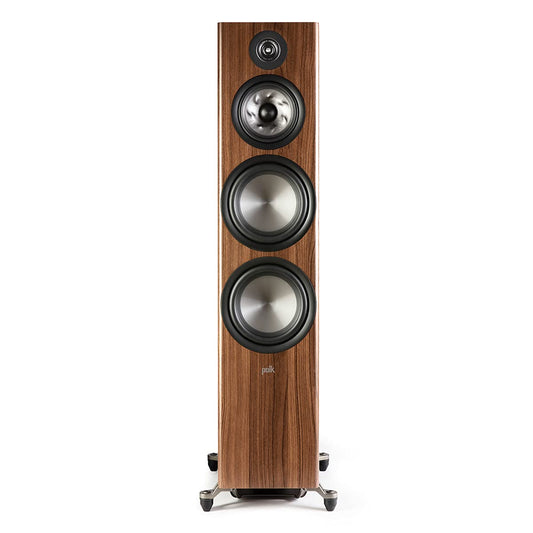 Polk Audio Reserve Series R700 Tower Speaker, 1" Tweeter, a 6.5" Woofers & Dual 8" Long-Throw Drivers, Hi-Res Certified, Dolby Atmos & IMAX Enhanced for Dynamic Home Theater Audio, Walnut Brown