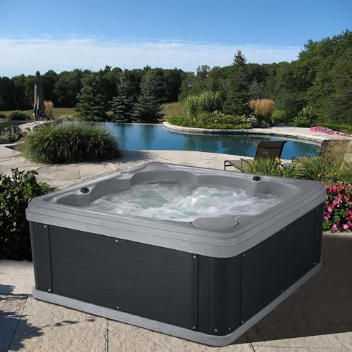 Inland 5-6 Person Indoor Outdoor Hot Tub, Plug & Play Spa, 24 Jets, LED Lighting System, Insulated Spa Cover, Made in USA, Aqualife by Strong Spas