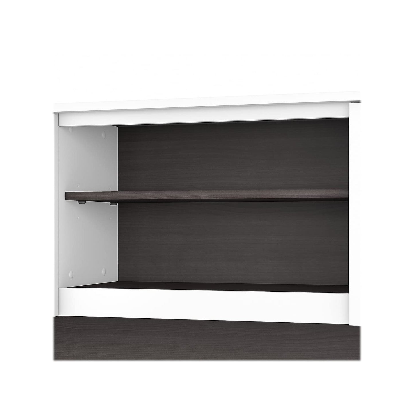 Bush Furniture Somerset 60W Desk Hutch in White and Storm Gray