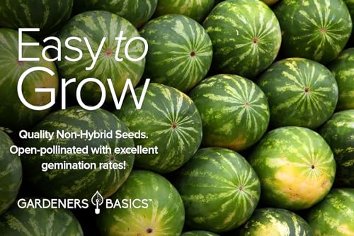 Gardeners Basics, Melon Fruit Seeds for Planting Home Garden 5 Variety Packs - Hales Best Cantaloupe, Crimson Sweet Watermelon, Yellow Canary Melon, Green Flesh Honeydew Melon, Sugar Baby Watermelon