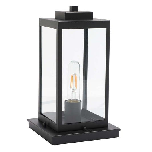 SAFAVIEH Lighting Collection Rinnah Black 12-inch Outdoor Table Lamp (LED Bulb Included)