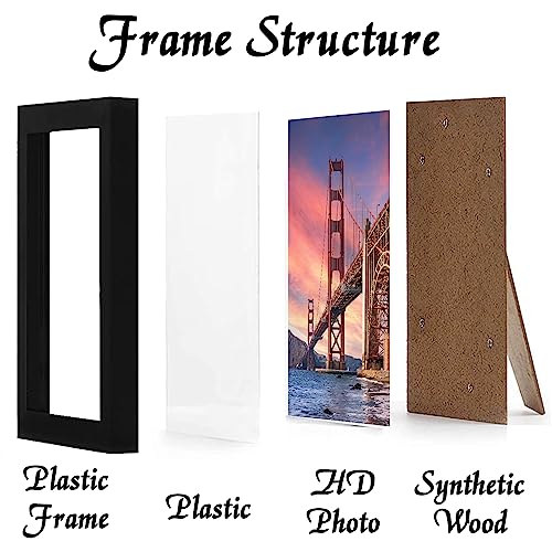 ijuerybai 6 Sets 8x12 Picture Frame, Frames for 8 x 12 Canvas Collage Photo Poster Certificate Wall Gallery, High Transparent Horizontal Vertical Black 8 by 12 Inches