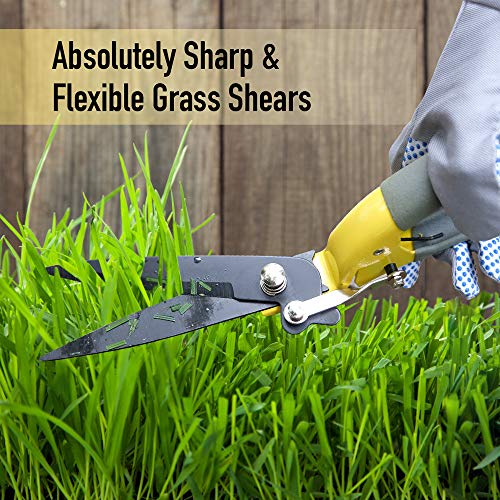 Jardineer Grass Shears Handheld, Razorsharp Hand Grass Clippers, Non-Slip Grass Clippers & Shears, Grass Shears Manual for Lawn, Hand Shears and Clippers for Grass