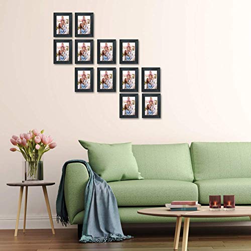 Giftgarden 12 Pack 3.5x5 Picture Frame Black, Multiple 3.5 x 5 Photo Frames Bulk for Tabletop Display or Wall Hanging