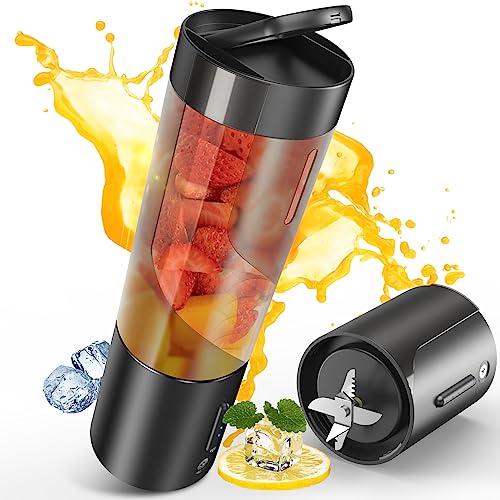 Portable Blender, Owaylon Personal Size Blender for Shakes and Smoothies with 6 Ultra Sharp Blades, 16 Oz Mini Blender USB Rechargeable Magnetic for Travel/Picnic/Office/Gym(Black)