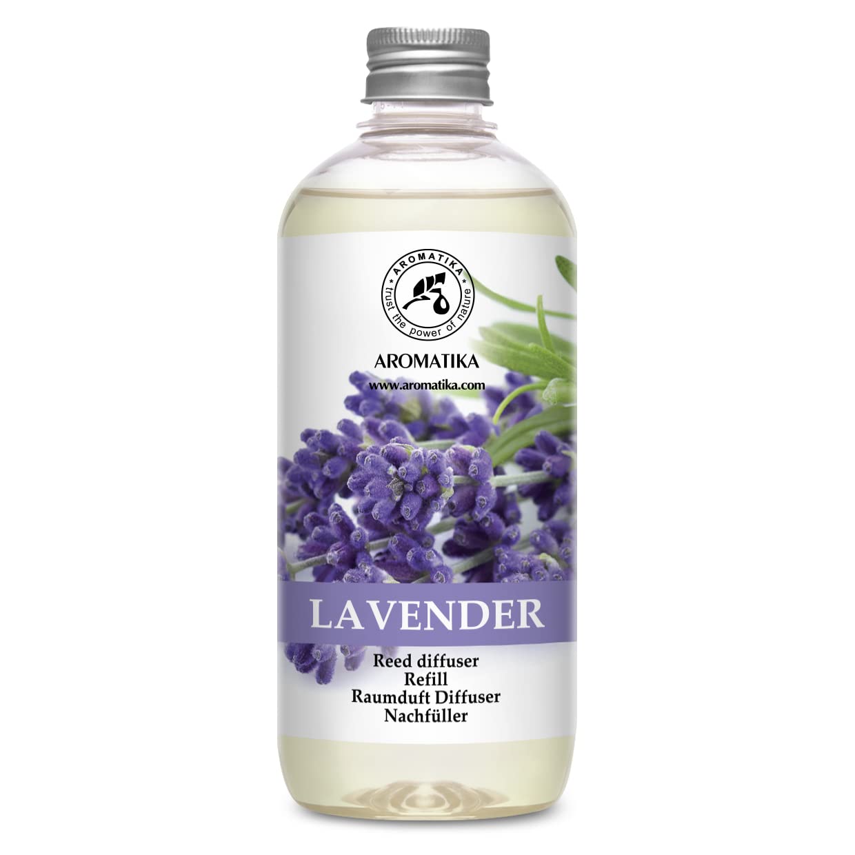 Lavender Fragrance Reed Diffuser Refill 17 Fl Oz - 500ml - Lavanda Refill - Wardrobe Freshener - Home Fragrance Oil - Air Freshener - Aromatherapy - Essential Lavender Oil Diffuser - Diffuser Refill