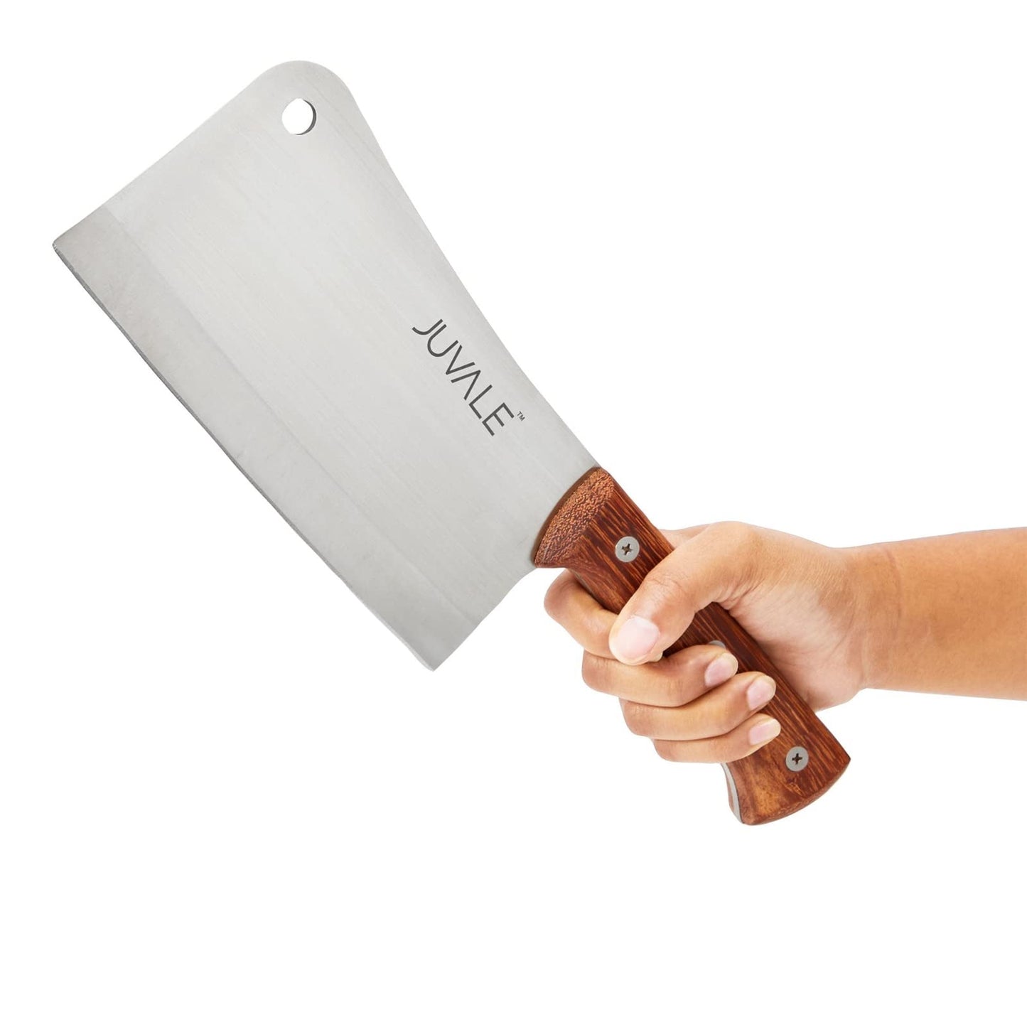 Juvale Meat Cleaver Bone Chopper for Chef, Meat Cutting - Heavy Duty Butcher Knife with Wooden Handle for Kitchen (8 Inch)