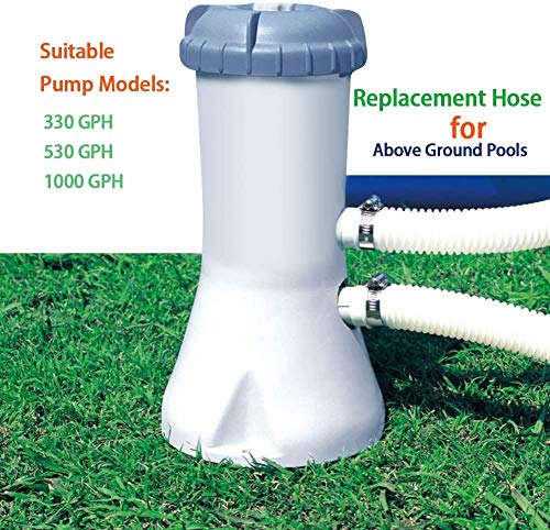 Swimming Pool Replacement Hose,Replacement Hose for Above Ground Pools,59” Long 1.25" Diameter Filter Pump Hose,Compatible with Pump Model 607, 637.