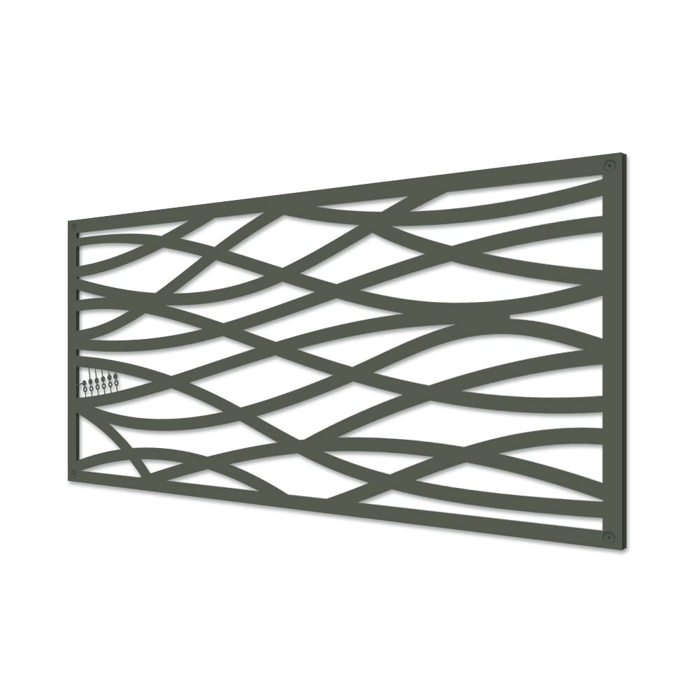 GRID AXCENTS Wave Decorative Lattice, Privacy Screen, Deck Skirting, Multi-use Panel (2 ft. x 4 ft., Warmstone, 1)