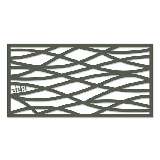 GRID AXCENTS Wave Decorative Lattice, Privacy Screen, Deck Skirting, Multi-use Panel (2 ft. x 4 ft., Warmstone, 1)