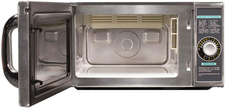 Sharp R-21LCFS Medium-Duty Commercial Microwave Oven with Dial Timer, Stainless Steel, 1000-Watts, 120-Volts, One Size