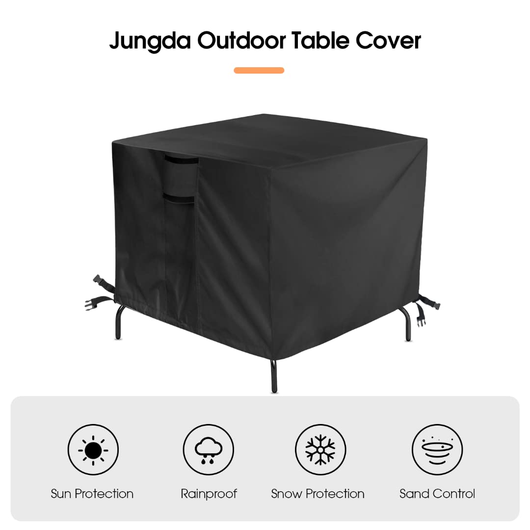 Jungda Outdoor Table Cover,38 Inch Square Patio Table Cover,Waterproof Outside Small Table Cover Furniture Cover - 38 X 38 X 28 Inch