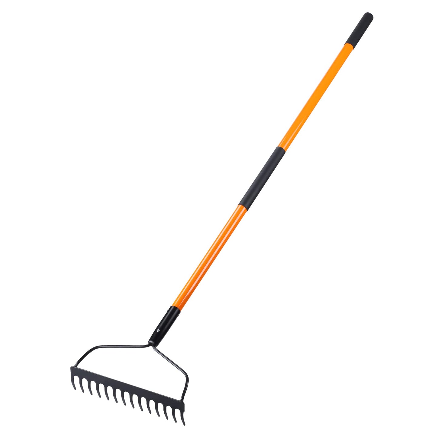 VNIMTI Garden Rake for Gardening, Heavy Duty Garden Rake for Lawns, 14 Tines Bow Rake with Fiberglass Handle, 58 Inches