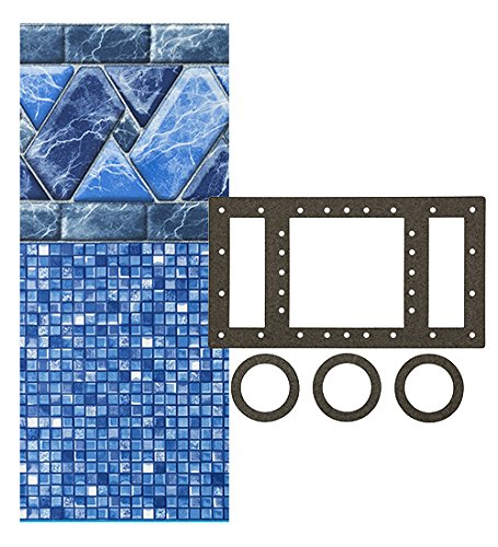 Smartline Stone Harbor 24-Foot Round Pool Liner | UniBead Style | 52-Inch Wall Height | 25 Gauge Virgin Vinyl | Designed for Steel Sided Above-Ground Swimming Pools | Universal Gasket Kit Included