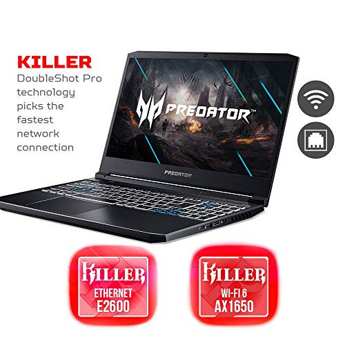 Acer Predator Helios 300 Gaming Laptop, Intel i7-10750H, NVIDIA GeForce RTX 2060 6GB, 15.6" Full HD 144Hz 3ms IPS Display, 16GB Dual-Channel DDR4, 512GB NVMe SSD, Wi-Fi 6, RGB Keyboard, PH315-53-72XD