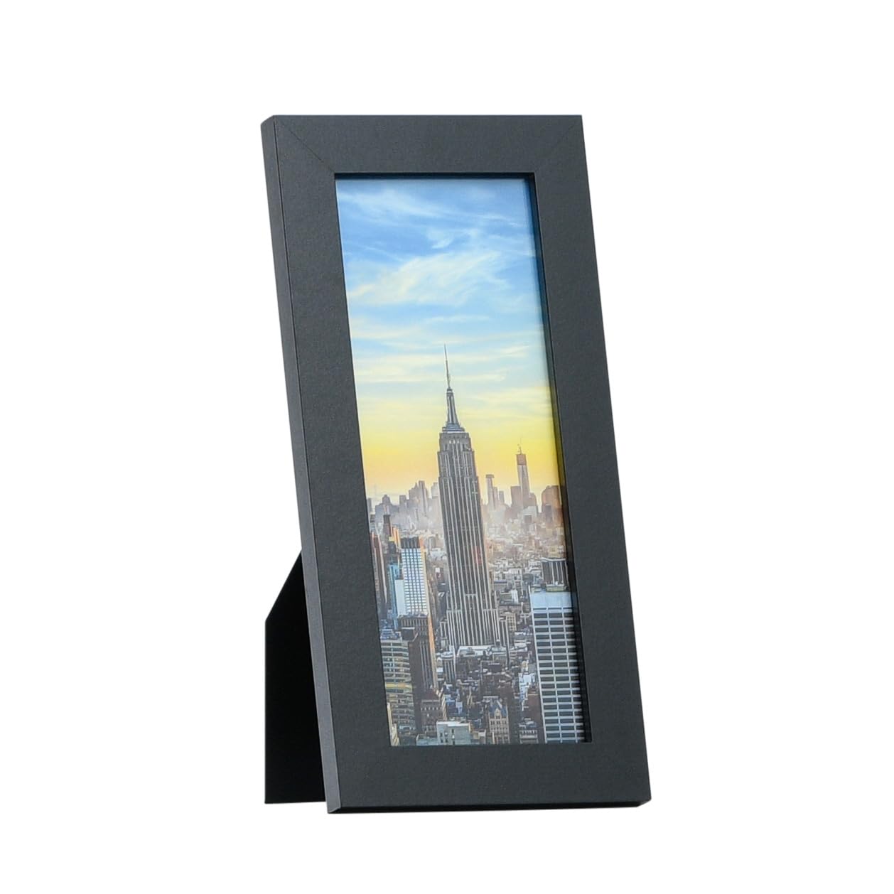 Frame Amo 4x10 Black Modern Picture Frame, 1 inch Border, Glass Front, for Wall or Table