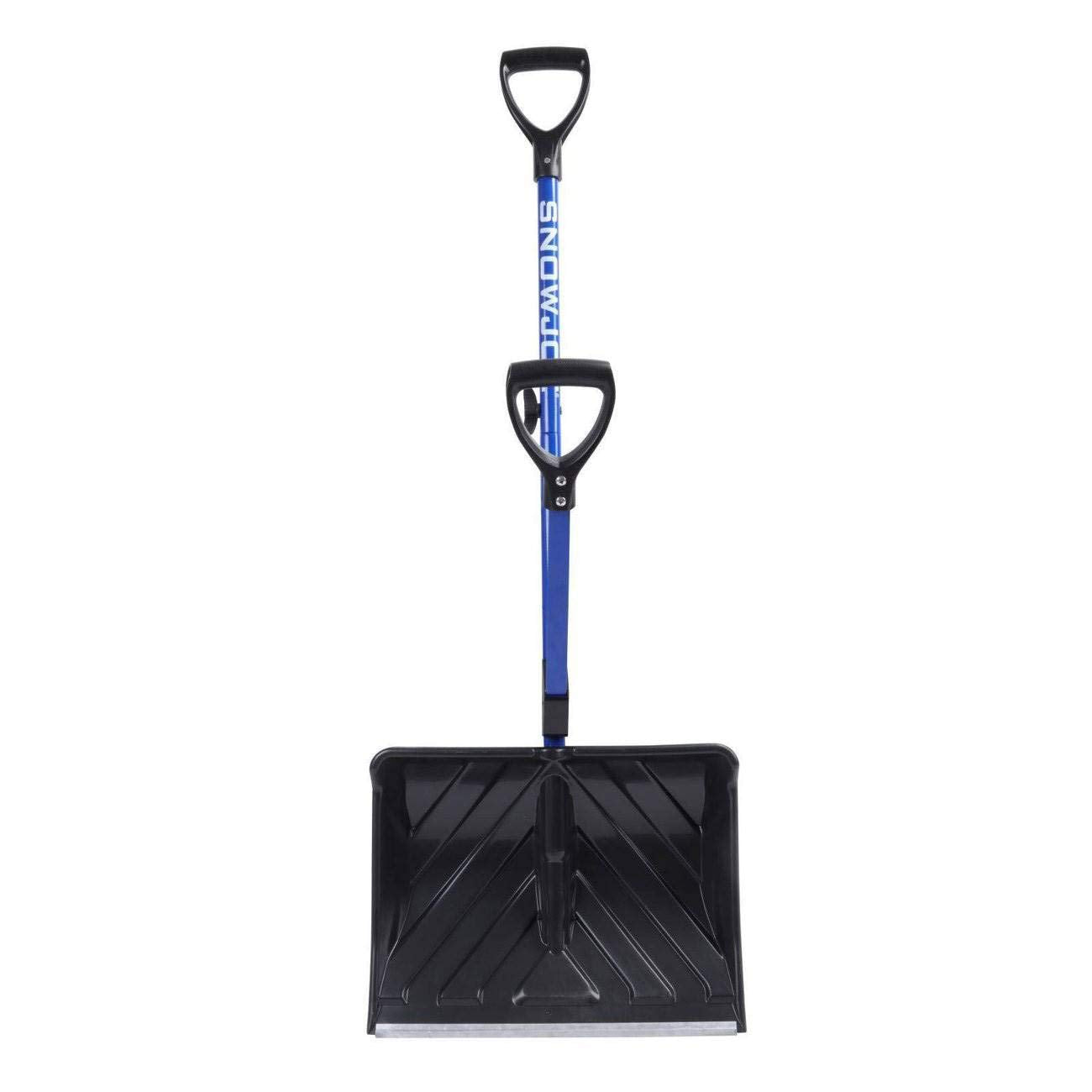 Snow Joe Shovelution Strain-Reducing Snow Shovel w/Spring Assisted Handle, Blue (18-Inch, Original)