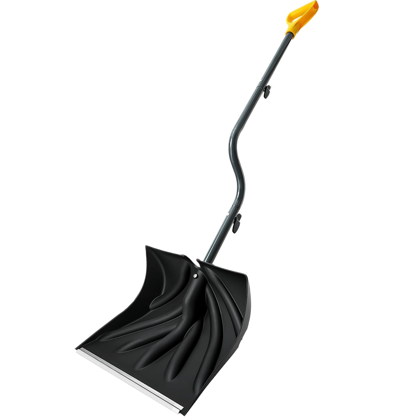 YEITSNOW Snow Shovel for Driveway 17-Inch Wide Ergonomic Heavy Duty Snow Removal Winter Tool 57” Long with Bent Handle Aluminum Edge Sharp Blade for Car Garage