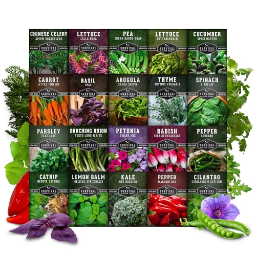 Indoor Garden Vegetables Hydroponic Apartment Garden - Non-GMO Heirloom Vegetable Varieties for Small-Space Patio Garden - Hydroponics-Friendly - Plant Indoors or Outdoors - Survival Garden Seeds