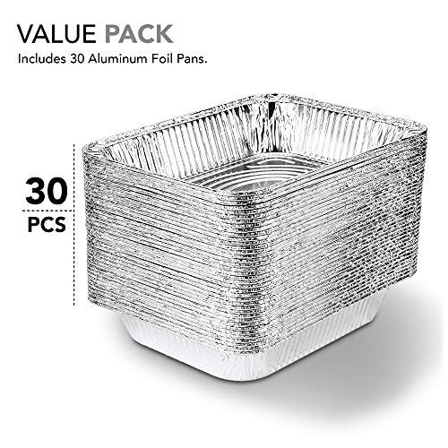 Aluminum Pans 9x13 Disposable Foil (30 Pack) - Half Size Steam Table Deep Pans - Tin Pans Great for Cooking, Heating, Storing, Prepping Food