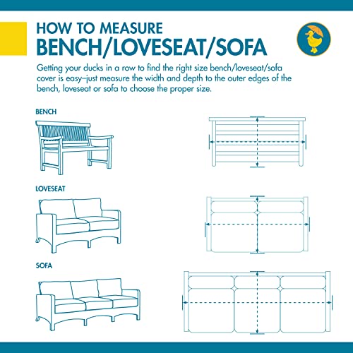 Duck Covers Elegant Waterproof 60 Inch Patio Loveseat Cover, 60W x 36D x 35H, Patio Furniture Covers