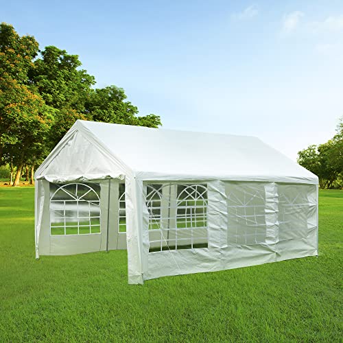 YITAHOME 10x20ft Party Tent Heavy Duty Outdoor Wedding Tent Canopy Event Shelters Upgraded Galvanized Steel Carport with Removable Sidewall Windows for Commercial and Parties, White