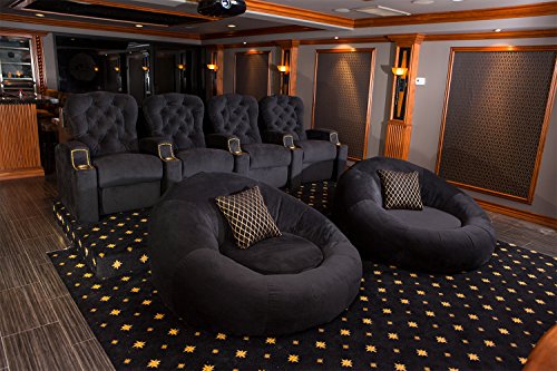 Seatcraft Cuddle Fabric Home Theater Seat, Living Room, Black