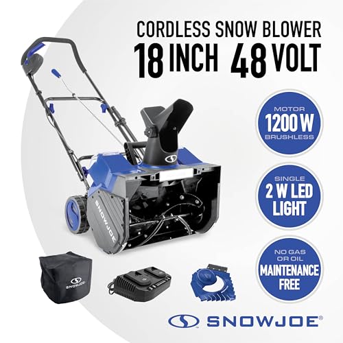 Snow Joe 24V-X2-SB18-TV1 24-Volt IONMAX Snow Blower Bundle (w/ 2 x 4.0-Ah Batteries, Dual Port Charger, Cover, Ice Dozer)