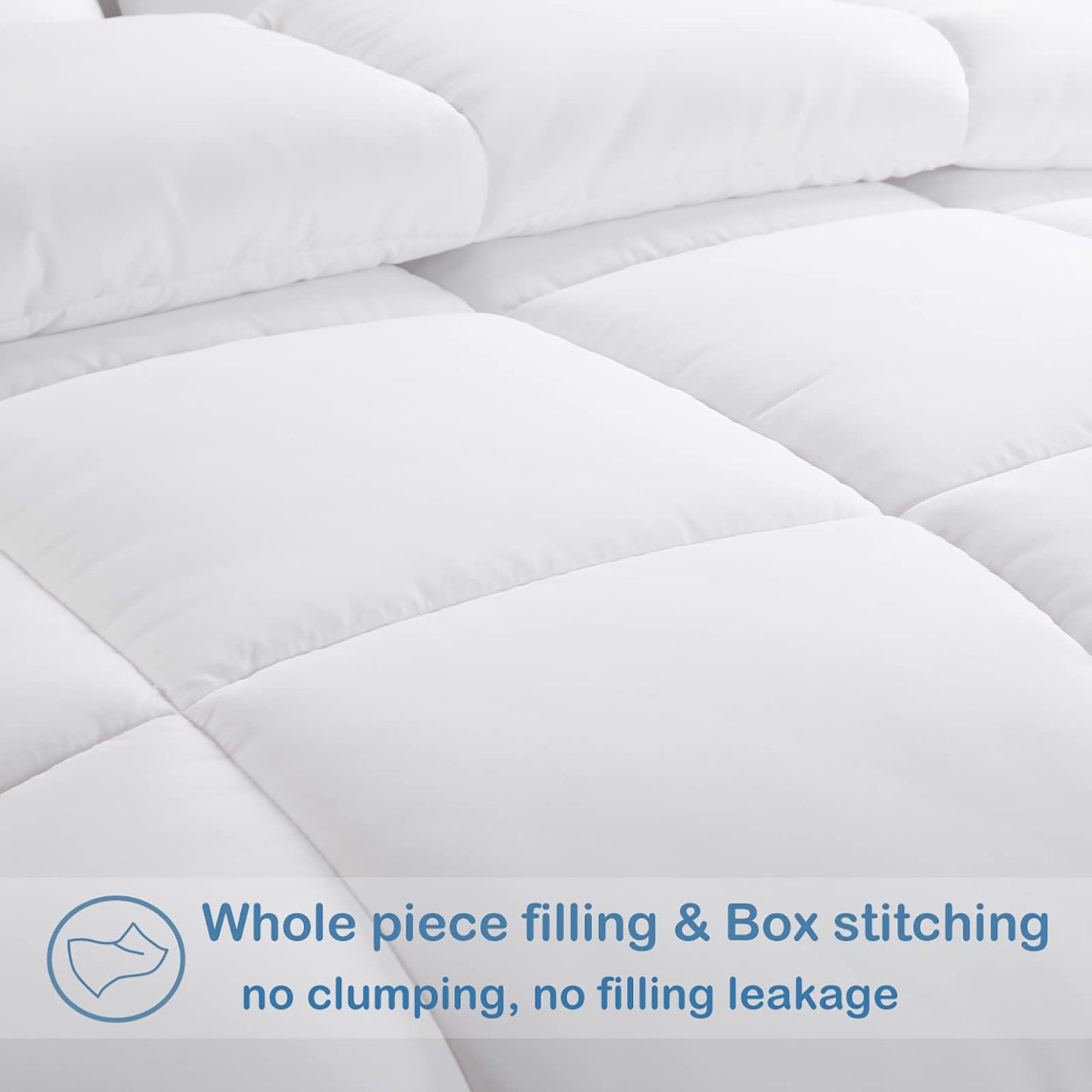 EASELAND All Season King Size Soft Quilted Down Alternative Comforter Reversible Duvet Insert with Corner Tabs,Winter Summer Warm Fluffy,White,90x102 inches