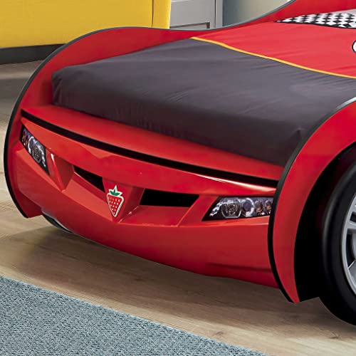 Cilek Race Cup Car Children Bed Frame, Twin, Red