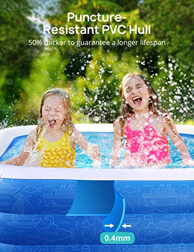 Inflatable Pool, EVAJOY 92''×56''×20'' Inflatable Swimming Pool for Summer Water Party BPA-Free Above Ground Blow Up Kiddie Pool Ball/Sand Pit,Backyard Outdoor Indoor Age 3+