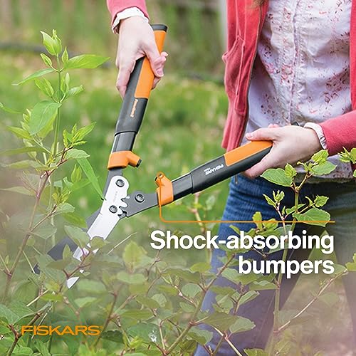 Fiskars PowerGear2 Hedge Shears - 23" Precision-Ground Low Friction Coated Stainless Steel Blade - Branch Cutter and Gardening Tool with Shock-Absorbing Bumpers